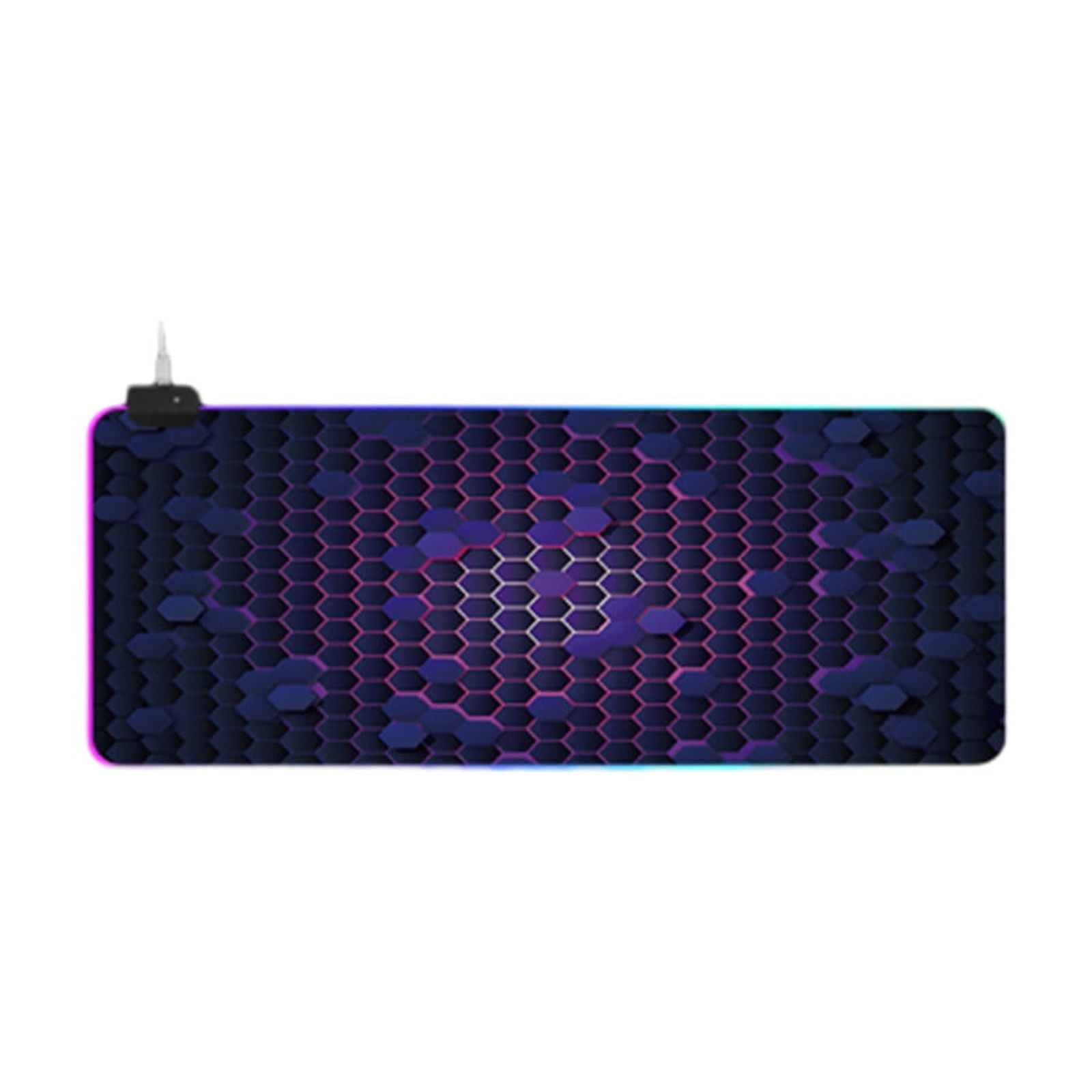 RGB Gaming Mouse Pad Large Extended 31.5x11 Inch, 14 Light Modes, Non-Slip Rubber Base, Cloth Surface, Memory Function, Keyboard & Mouse Desk Pad for Gaming/Work