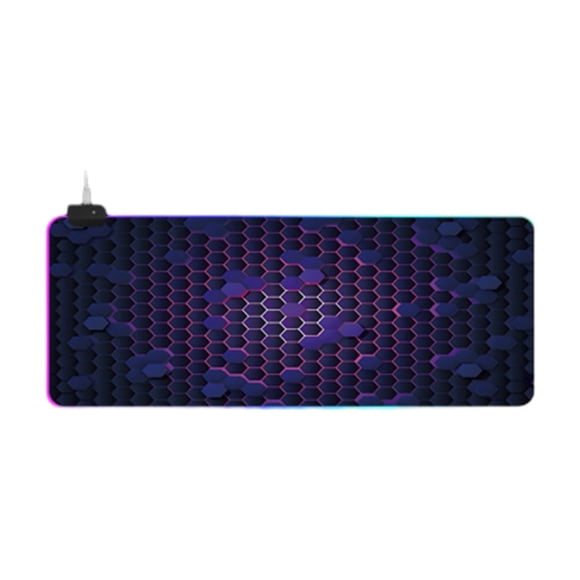 RGB Gaming Mouse Pad, LED Illuminated Extended Desk Mat with 14 Light Modes, Non-Slip Rubber Base, Extra Large Keyboard and Mouse Pad for Gaming, Office and Home Use