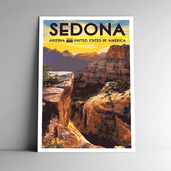 Sedona Arizona Vintage Travel Poster / Postcard WPA Style Retro Art Print