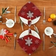 thumbnail image 4 of 6 Pack 20'' x20" Satin Table Napkins Dinner Napkins for wedding Party Decoration events Red and White Snowflakes, 4 of 6