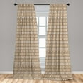 thumbnail image 5 of Ambesonne Animal Curtains, Pastel Savannah Palm Trees, Pair of 28"x63", Brown and Tan, 5 of 5