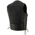 thumbnail image 5 of Milwaukee Leather ML1359 Men's Black Premium Leather Side Lace Motorcycle Rider Vest w/ Buffalo Nickel Snaps Closure 38, 5 of 7