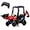 Red & Blue, variant on Lumiparty 4 in 1 Ride on Excavator & Bulldozer, 12V Kids Electric Vehicle, Front Loader, Digger, Horn, Adjustable Seat, Excavator Ride on Car Toy, Red & Blue