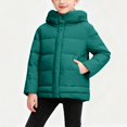 thumbnail image 2 of Xdegoge Quilted Jacket for Girls Boys Unisex Full Zip Stand Collar Hooded Jackets Casual Loose Puffer Coat Fall Winter Warm Padded Coats with Pockets Size 3-12, 2 of 10