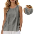 thumbnail image 2 of WAYUTE Tank Tops for Women Crewneck Sleeveless Solid Color Breathable Basic Shirts Loose Fit Camisole Top Trendy Beach Casual Outdoor, 2 of 7