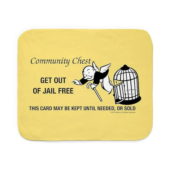 CafePress - Monopoly Get Out Of Jail Free Sherpa Fleece Thro - Sherpa Fleece Throw Blanket 60" x 50"