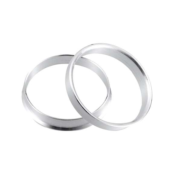 Unique Bargains 2 Pcs 54.1mm to 56.1mm Universal Car Hub Centric Rings Silver Tone