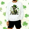 thumbnail image 2 of Amzcrzy Men's Sweatshirt St. Patrick's Day Skeleton Sweatshirt Shamrock Graphic Crewneck Tops for Men Women, Multi Colors, 2 of 7