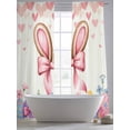 thumbnail image 4 of Easter Sheer Curtains 108 Inch Length 2 Panels Set, Spring Rabbit Ear Colorful Eggs Love Flowers Voile Window Treatment Semi Sheer Long Curtains Drapes for Bedroom/Living Room/Kitchen 52"x108"x2, 4 of 7
