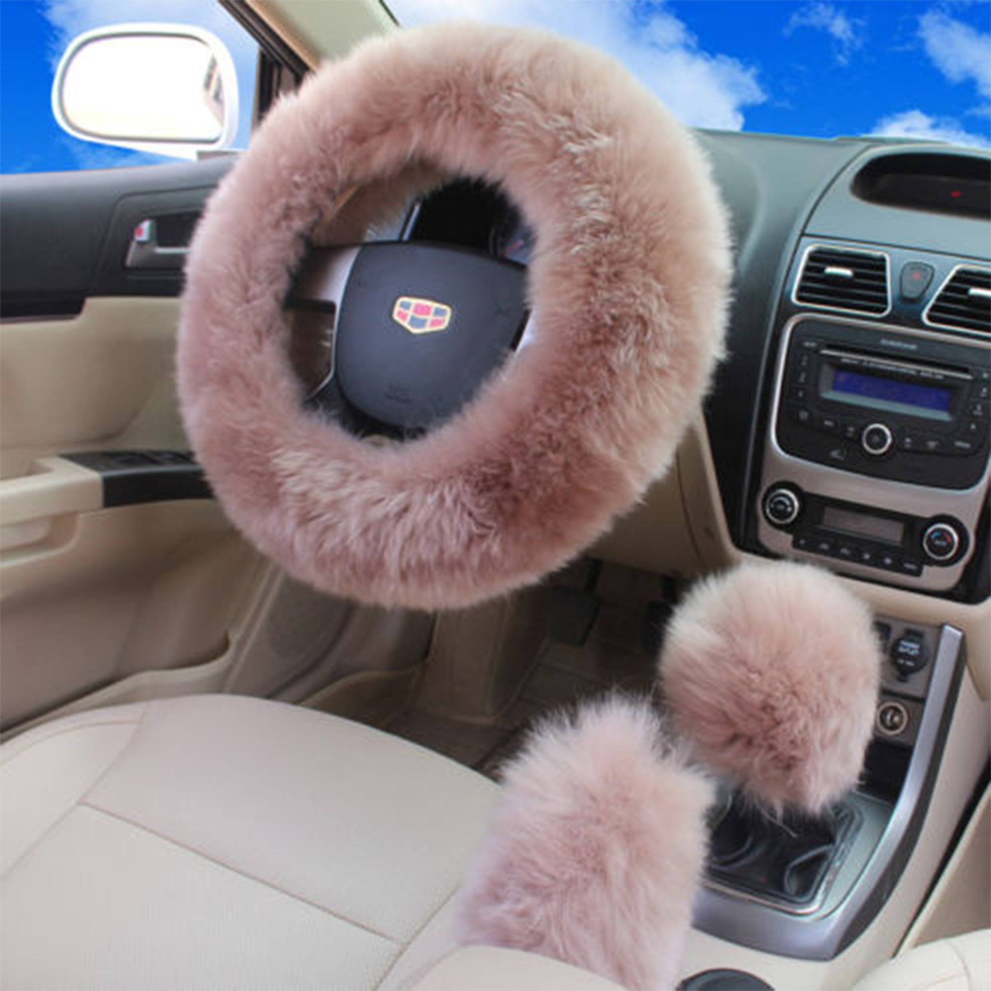 Amazon.com: 6 Pieces Fluffy Steering Wheel Covers Set for Women, Fur for  Car Accessories, Fuzzy Gear Shift Cover Handbrake Center Console Seat Belt  Shoulder Pads Cover Decoration (Royal Blue, Short Hair) :