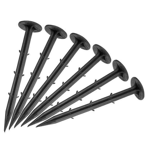 Uxcell 15cm/6 Inch Plastic Garden Stakes Landscape Spikes Black 100 Pack