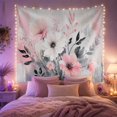 thumbnail image 2 of Abstract Floral Painting with Pink Blooms on Textured Grey Background Peaceful Watercolor for Art Lovers Botanical Decor Housewarming Gift Tapestry Wall Hanging for Living Room and Bedroom, 2 of 7