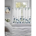 thumbnail image 3 of Navy Blue Floral 2 Panel Kitchen Curtains for Windows, Watercolor Eucalyptus Leaves Butterfly Bathroom Privacy Curtain, Home Décor Window Treatment for Bedroom/Living Room 55"x45", 3 of 6