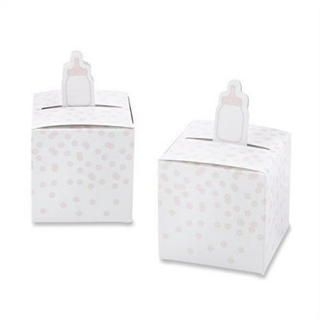 Kate Aspen Set of 24 Traditional Baby Bottle Favor Box, Pink