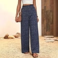 thumbnail image 4 of Jerdar Womens Wide Leg Pants Palazzo Casual Flowy Elastic Waist Pant Dressy Long Lounge with Pockets Summer Spring Outfits XL, 4 of 6