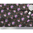thumbnail image 2 of Soimoi Poly Georgette Fabric Dot,Leaves & Rose Floral Print Fabric by The Yard 52 Inch Wide, 2 of 3