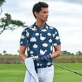thumbnail image 3 of Rateoe Cute Goose On Blue Sky Pattern Men's Short Sleeve Polo Shirts, Golf Polo Shirts Short Sleeve Performance Moisture Wicking Dry-Small, 3 of 6