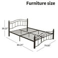 thumbnail image 3 of Farmhouse King Metal Bed Frame, Includes Headboard, Ideal for Rustic Decor, Brown, 3 of 6