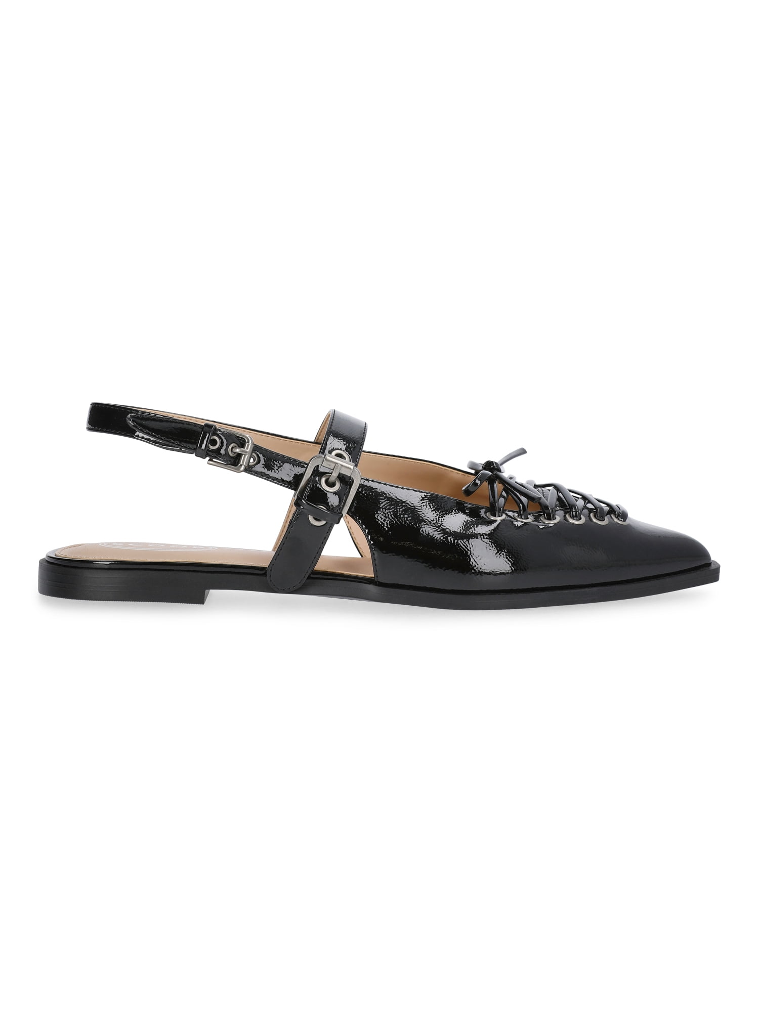 Scoop Women's Patent Faux Leather Corset Flats
