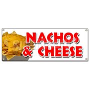NACHOS & CHEESE BANNER SIGN snack melted mexican food tacos tex mex