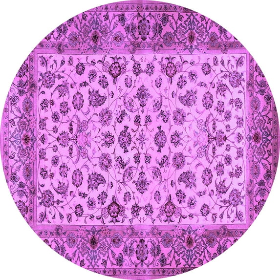 Ahgly Company Indoor Round Persian Purple Traditional Area Rugs, 4' Round