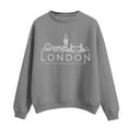 thumbnail image 3 of crewneck&nbsp;sweatshirts Weikingp Women's Solid Round Neck Long Sleeved LONDON Printed Hoodie hoodless sweatshirt solid color casual wear, 3 of 3