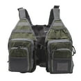 thumbnail image 2 of Strap Fishing Vest with 8 Pockets, Reflective Strips, Adjustable Chest Strap, Mesh Lining, for Outdoor Fishing, 2 of 7
