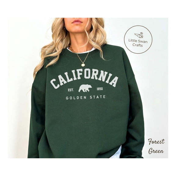 California Sweatshirt, CA Bear Crewneck Pullover, Unisex