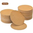 thumbnail image 3 of uxcell 100 Pcs Autocollants en Liège Ronds, 3 Pouces x 3 Pouces Feuilles de Support en Liège pour Bricolage, Marron, 3 of 5