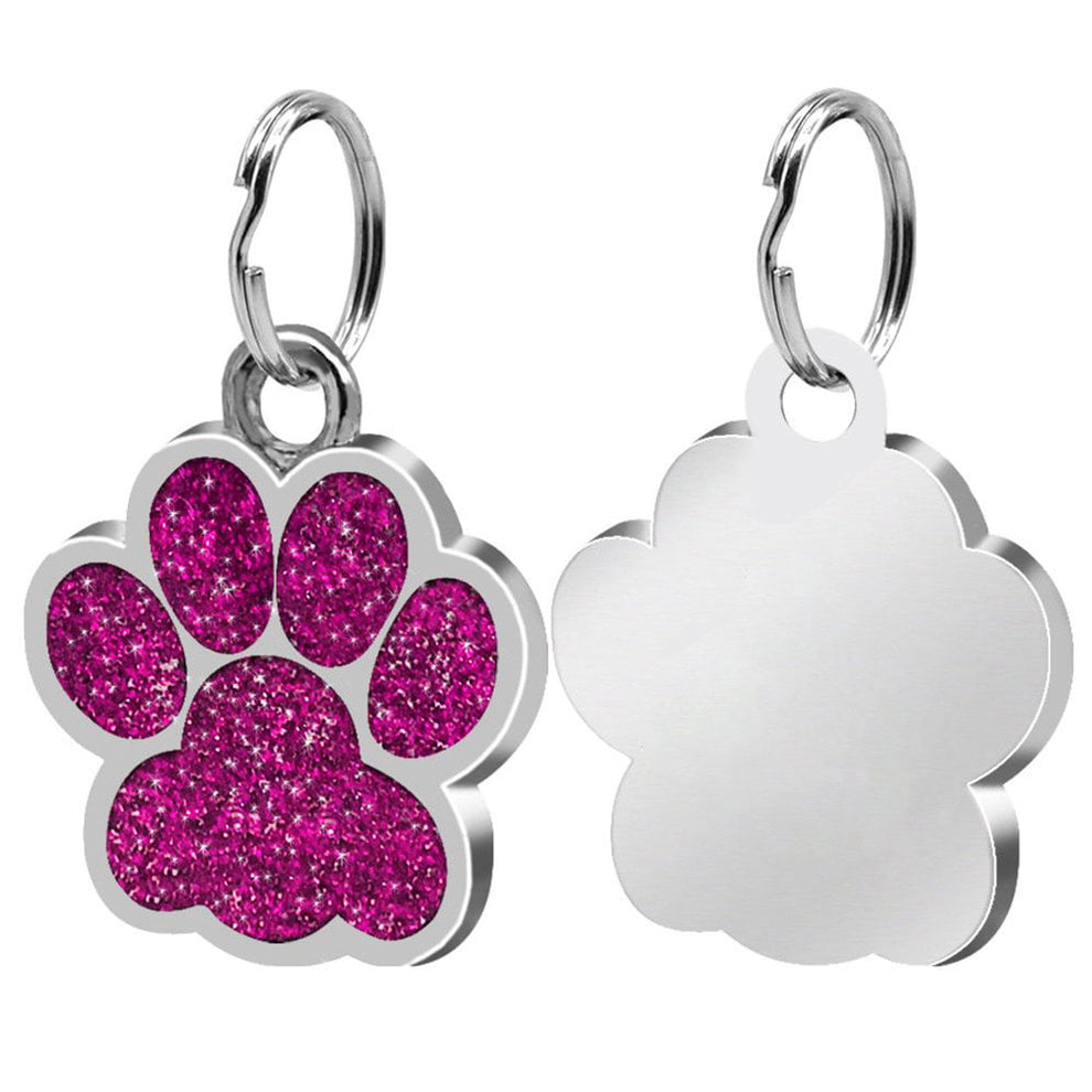 Fashion Footprints Pet Pendant Decor Lovely Pet Jewelry Popular Glitter Footprint Identity Card Dog Tag Pet Accessories 