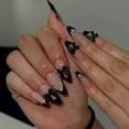 thumbnail image 3 of Press on Nails Long Square Press on Nails Red French Tip Fake Nails Squoval ons Artificial Acrylic Nail 24pcs Glossy, 3 of 13