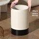 thumbnail image 2 of Open Trash Can for Living Room Bedroom,Indoor Kitchen Trash Can,Thickened Stripe Commercial Grade Heavy Duty(10L 10L Beige), 2 of 4
