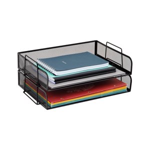 Mind Reader Stackable Paper Tray, 2-Piece Metal Organizer