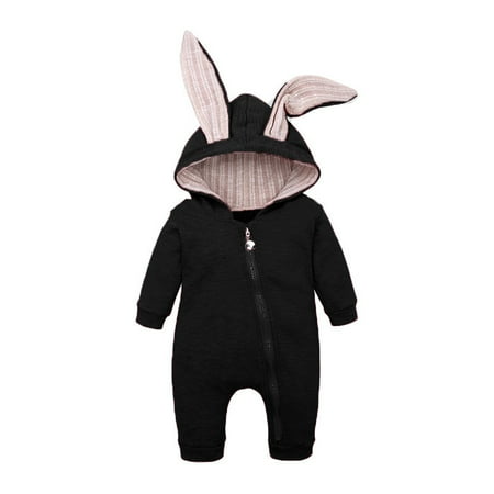 

Newborn Infant Baby Boys Girls Cute Solid Warm Romper Hooded Outfits Set Fragarn