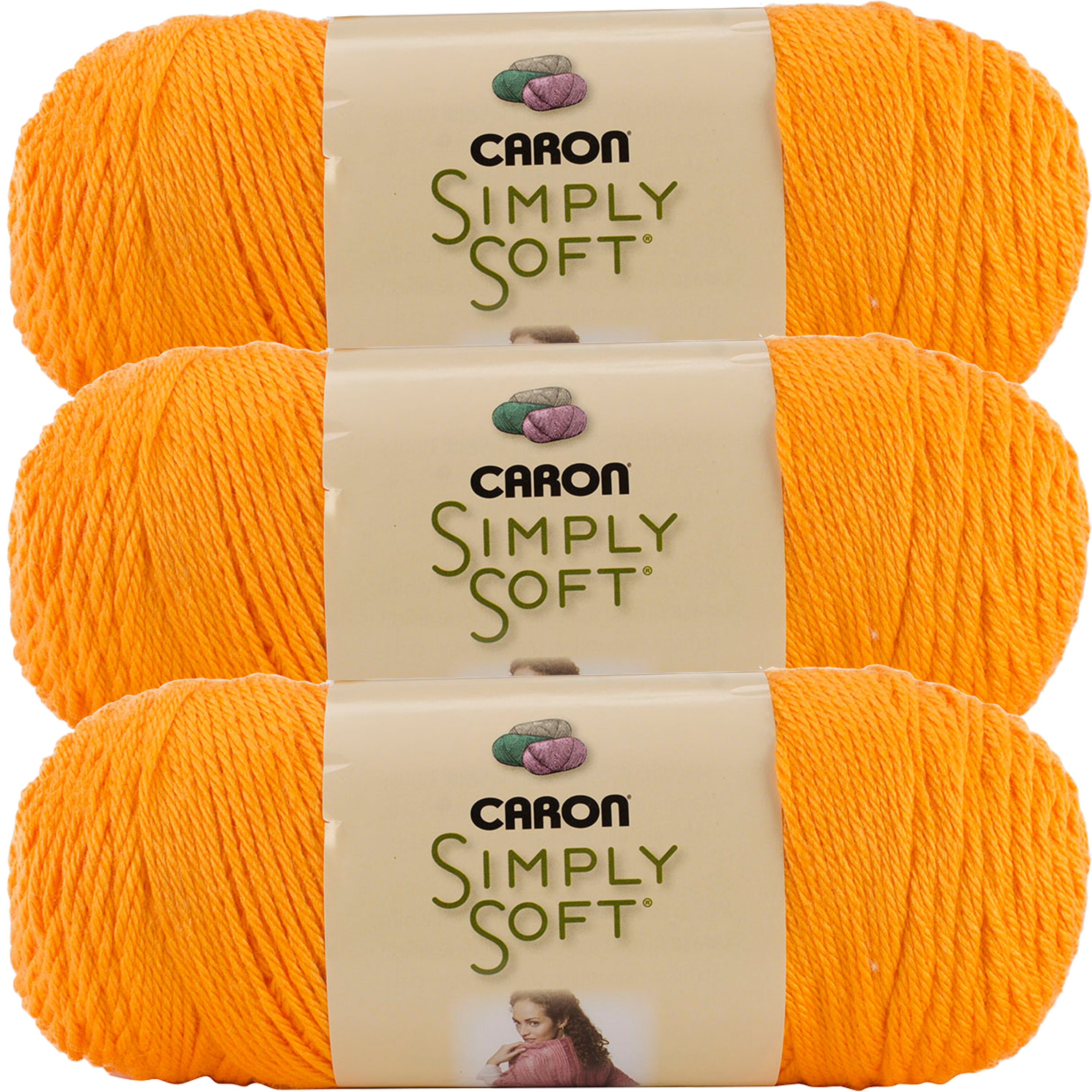 Caron Simply Soft Brites Yarn Mango H9700B-9605 3-Pack 