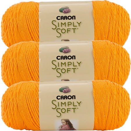 Caron Simply Soft Brites Yarn -Mango, Multipack Of 3
