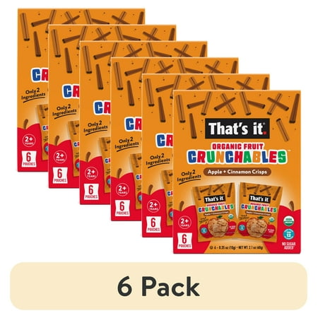 (6 pack) That's It. Crispy, Gluten-Free, Organic Apple + Cinnamon Crunchables, 6 Count