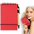 thumbnail image 2 of Mini Blank Pocket Notebook Small Spiral Notepad Portable Plain Writing Journal Thick Blank Paper Top Spiral Memo Pad With Pen Lightweight Home Office Daily Note Taking 3.62x5.83 inch 100 Pages,Red, 2 of 9