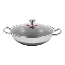 410 Stainless Steel Pan, Cooking Pan, Frying Pan with Lid for 3-4 People