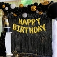 thumbnail image 4 of Black Fringe Curtain Party Streamers 3Pack 3.3x6.6 Ft Foil Fringe Backdrop Curtains for Birthday Wedding Bridal Baby Shower Halloween Decor Tinsel Streamers Black Party Decorations Door Streamers, 4 of 6