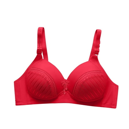 Women Wirefree Bras for Middle-Aged Front Buckle Button Underwear Large Size Bra s Comfortable Without Steel Ring bra Push Up Everyday Bra