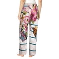 thumbnail image 3 of Xecao Bird and Floral Women's Straight Lounge Pajama Pants: The Epitome of Relaxed Sleepwear, 3 of 9