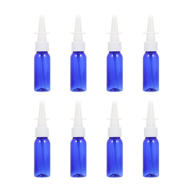8 botellas de spray nasal para viaje (azules)