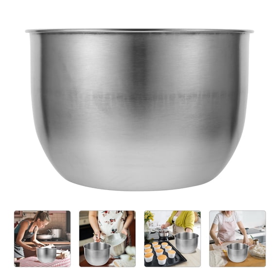 COMPUKAS Kitchen Mixing Bowl Plated Silver Stainless Steel Baking Versatile Home Use