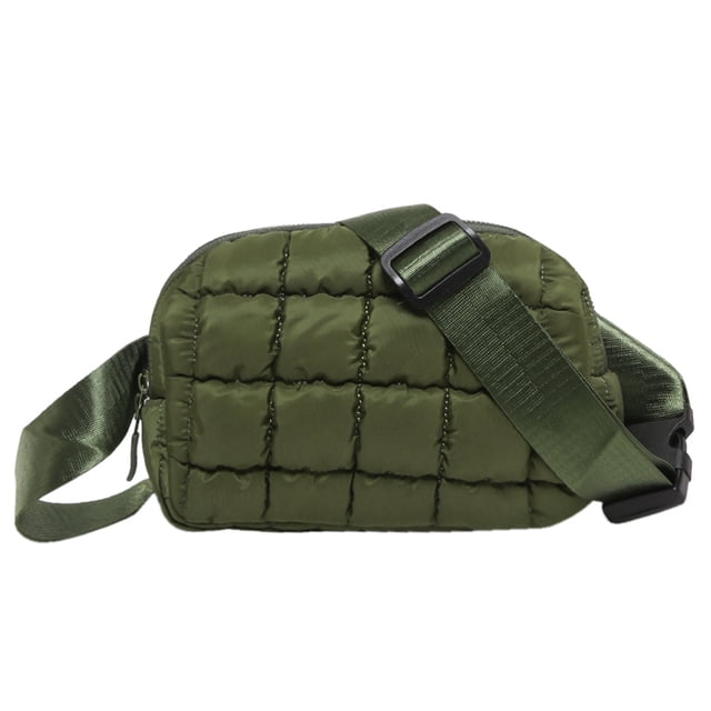 Bolso Acolchado Pecho Mujer Acolchado Nube Color Sólido Niña Diario Negro