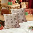 thumbnail image 6 of PONPRNGY 1Pc Christmas Tree Decorative Throw Pillow Covers Soft Faux Fur Fuzzy Cute Couch Cushion Case with Snowflake Glitter Pillowcase for Home Decor Sofa Bed Living Room 15×15 Inch, 6 of 6