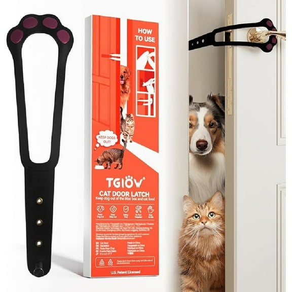 YMJ Adjustable Cat Door Latch Door Prop Stopper with 4 Size Strap