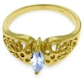 thumbnail image 4 of Galaxy Gold 14K Yellow Gold Natural Marquis-Shaped Aquamarine Filigree Solitaire Ring - March Birthstone - Courage & Clarity - Sizes 5.5 to 11 - Fine Jewelry for Women, 4 of 4