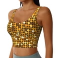 thumbnail image 2 of Balery Bright Shiny Golden Pattern Racerback Sports Bras for Women - Padded Seamless High Impact Support for Yoga Gym Workout Fitness-XX-Large, 2 of 8