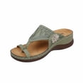 thumbnail image 3 of Domuza Orthopedic Casual Sandals for Women Non Slip Slip on Arch Support Summer Flat Sandals Lightweight Hiking Shoes 2026 New Beach Foam Shoes Green 10（EU-43）, 3 of 4